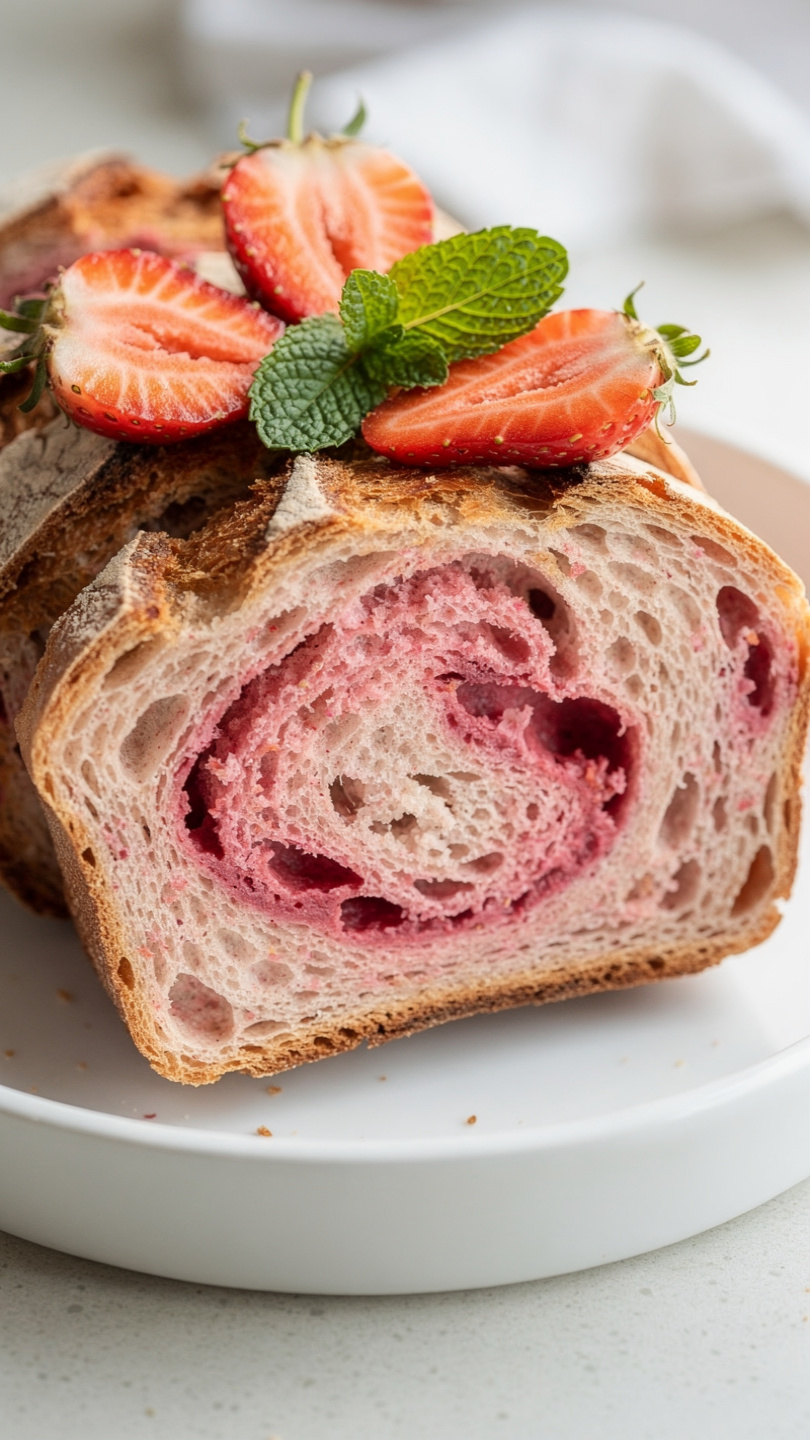 Strawberry Swirl Sourdough Bread