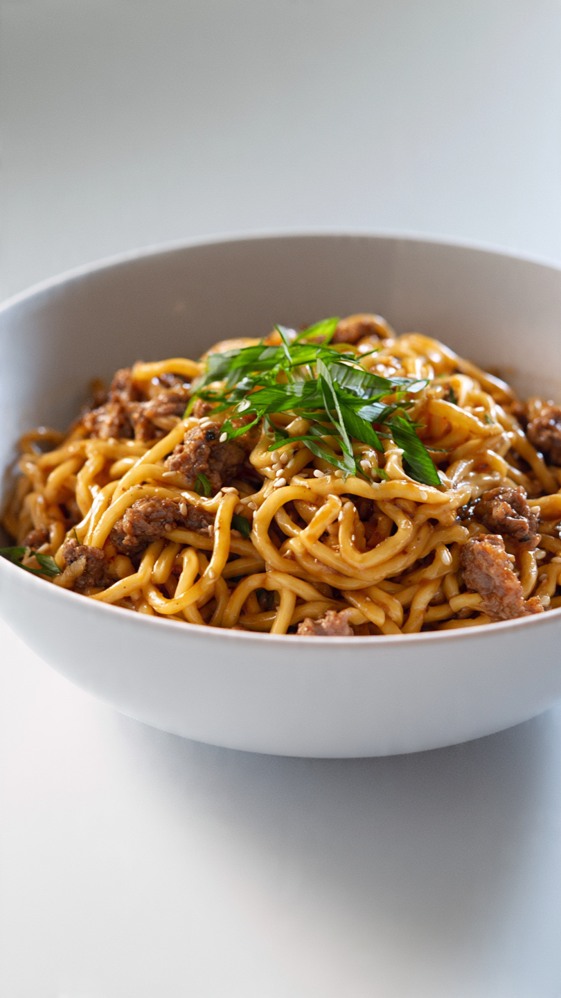 Mongolian Ground Beef Noodles
